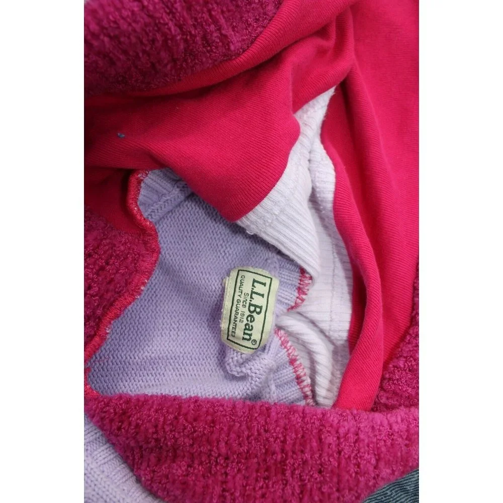 Upcycled Sweater Pink Red LL Bean Heavy XL/XXL 23" Bust Hooded Elven Fairy Boho - Picture 6 of 12